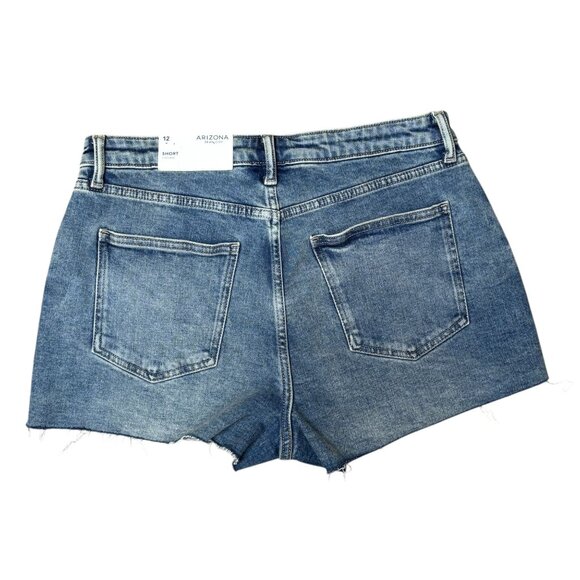Arizona High Rise Jean Shorts Embroidered Floral Size 12 - Picture 2 of 7